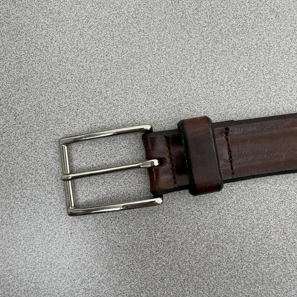 Allen Edmonds Belt Mens 36 Brown Leather Made in USA Distressed Dress Casual - Picture 2 of 10